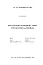 đánh giá diễn biến chất lượng môi trường nước mặt hồ thác bà, tỉnh yên bái  