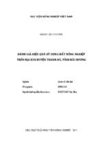 đánh giá hiệu quả sử dụng đất nông nghiệp trên địa bàn huyện thanh hà, tỉnh hải dương  