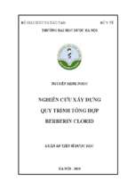 Nghiên cứu xây dựng quy trình tổng hợp berberin clorid