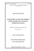 đánh giá hiệu quả điều trị lymphoma không hodgkin vòng waldeyer tại bệnh viện chợ rẫy