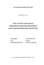 Nâng cao chất lượng dịch vụ trong lĩnh vực khoa học công nghệ tại trung tâm hành chính công tỉnh bắc ninh  