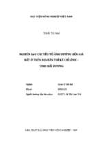 Nghiên cứu các yếu tố ảnh hưởng đến giá đất ở trên địa bàn thị xã chí linh   tỉnh hải dương  