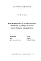 Quản trị chi phí xây lắp tại công ty cổ phần thương mại và xây dựng hải thanh huyện cẩm giàng, tỉnh hải dương  