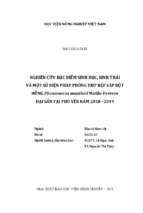 Nghiên cứu đặc điểm sinh học, sinh thái và một số biện pháp phòng trừ rệp sáp bột hồng phenacoccus manihoti matile ferrero hại sắn tại phú yên năm 2018 2019  