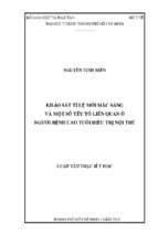 Khảo sát tỉ lệ mới mắc sảng và một số yếu tố liên quan ở người bệnh cao tuổi điều trị nội trú