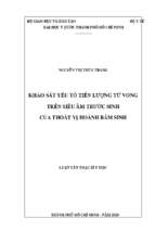 Khảo sát yếu tố tiên lƣợng tử vong trên siêu âm trƣớc sinh của thoát vị hoành bẩm sinh