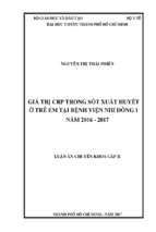 Giá trị crp trong sốt xuất huyết ở trẻ em tại bệnh viện nhi đồng 1 năm 2016   2017