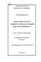 đánh giá tiềm năng đất đai và định hướng sử dụng đất nông nghiệp huyện yên mỹ, tỉnh hưng yên