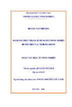 đánh giá thực trạng sử dụng đất nông nghiệp huyện mèo vạc, tỉnh hà giang