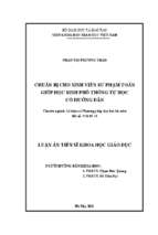 Chuẩn bị cho sinh viên sư phạm toán giúp học sinh phổ thông tự học có hướng dẫn