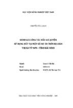 đánh giá công tác đấu giá quyền sử dụng đất tại một số dự án trên địa bàn thị xã từ sơn   tỉnh bắc ninh  