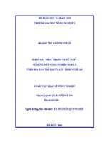 đánh giá thực trạng và đề xuất sử dụng đất nông nghiệp hợp lý trên địa bàn thị xã cửa lò tỉnh nghệ an