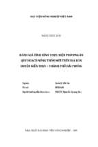 đánh giá tình hình thực hiện phương án quy hoạch nông thôn mới trên địa bàn huyện kiến thụy   thành phố hải phòng  