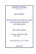 Bước đầu nghiên cứu phát triển nông nghiệp ở ngoại thành hà nội theo hướng nông nghiệp sinh thái