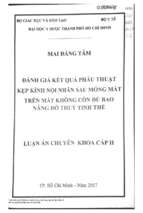 đánh giá kết quả phẩu thuật kẹp kính nội nhãn sau mống mắt trên mắt không còn đủ bao nâng đỡ thủy tinh thể