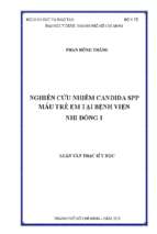 Nghiên cứu nhiễm candida spp máu trẻ em tại bệnh viện nhi đồng 1