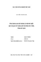 ứng dụng gis xây dựng cơ sở dữ liệu quy hoạch sử dụng đất huyện duy tiên, tỉnh hà nam  