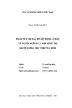 Phân tích chi đầu tư xây dựng cơ bản từ nguồn ngân sách nhà nước tại huyện quỳnh phu tỉnh thái bình  