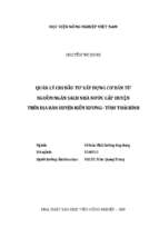 Quản lý chi đầu tư xây dựng cơ bản từ nguồn ngân sách nhà nước cấp huyện trên địa bàn huyện kiến xương tỉnh thái bình  