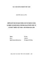 Kiểm soát nội bộ hoạt động cho vay khách hàng cá nhân tại ngân hàng thương mại cổ phần đẩu tư và phát triển việt nam chi nhánh gia lâm  