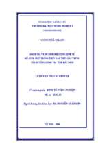 đánh giá và so sánh hiệu quả kinh tế mô hình nuôi trồng thuỷ sản trên đất trũng của huyện lương tài, tỉnh bắc ninh