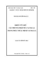 Nghiên cứu kết quả các phương pháp sửa van ba lá trong phẩu thuật bệnh van hai lá