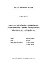 Nghiên cứu đặc điểm hình thái và nông học nguồn gen bí đỏ địa phương phục vụ công tác bảo tồn và phát triển nguồn gen  