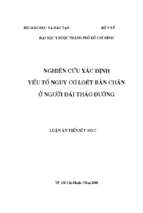 Nghiên cứu xác định yếu tốt nguy cơ loét bàn chân ở người đái tháo đường