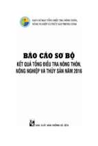 Báo cáo sơ bộ kết quả tổng điều tra nông thôn, nông nghiệp và thuỷ sản năm 2016.