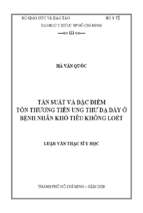 Tần suất và đặc điểm tổn thương tiền ung thư dạ dày ở bệnh nhân khó tiêu không loét