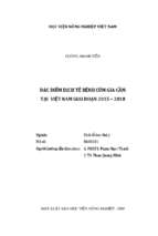 đặc điểm dịch tễ bệnh cúm gia cầm tại việt nam giai đoạn 2015   2018  