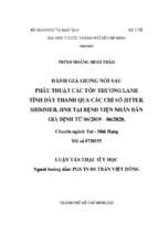 đánh giá giọng nói sau phẫu thuật các tổn thương lành tính dây thanh qua các chỉ số jitter, shimmer, hnr tại bệnh viện nhân dân gia định từ 062019 – 062020.