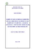 Nghiên cứu một số thông số ảnh hưởng đến quá trình thoát sản phẩm của máy nghiền ngũ cốc kiểu búa sàng rung năng xuất 5 7
