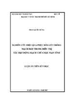 Nghiên cứu hiệu quả phục hồi lưu thông mạch máu trong điều trị tắc hẹp động mạch chủ chậu mạn tính