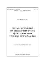 Chiến lược ứng phó với stress ở điều dưỡng bệnh viện đa khoa tỉnh bình dương năm 2020