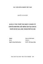 Quản lý thu thuế thu nhập cá nhân từ chuyển nhượng bất động sản tại chi cục thuế huyện gia lâm, thành phố hà nội  