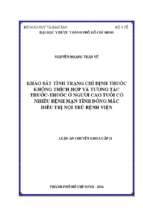 Khảo sát tình trạng chỉ định thuốc không thích hợp và tương tác thuốc thuốc ở người cao tuổi có nhiều bệnh mạn tính đồng mắc điều trị nội trú bệnh viện