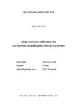 Nâng cao chất lượng đào tạo của trường cao đẳng công thương hải dương  