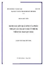 đánh giá kết quả sớm của phẫu thuật cắt da quy đầu ở trẻ bị viêm tắc bao quy đầu