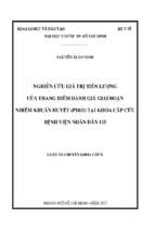Nghiên cứu giá trị tiên lượng của thang điểm đánh giá giai đoạn nhiễm khuẩn huyết (piro) tại khoa cấp cứu bệnh viện nhân dân 115
