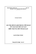 Giá trị chỉ số albi trong tiên đoán suy gan sau mổ cắt gan điều trị ung thƣ tế bào gan