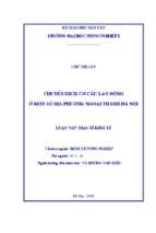 Chuyển dịch cơ cấu lao động ở một số địa phương ngoại thành hà nội