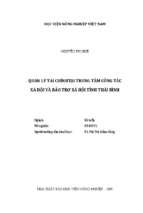 Quản lý tài chính tại trung tâm công tác xã hội và bảo trợ xã hội tỉnh thái bình  