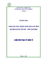 đánh giá thực trạng ngân sách xã trên địa bàn huyện yên mô tỉnh ninh bình