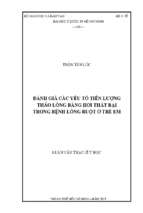 đánh giá các yếu tố tiên lượng tháo lồng bằng hơi thất bại trong bệnh lồng ruột ở trẻ em