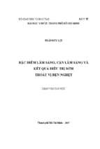 đặc điểm lâm sàng, cận lâm sàng và kết quả điều trị sớm thoát vị bẹn nghẹt