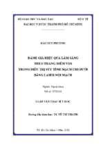 đánh giá hiệu quả lâm sàng theo thang điểm vds trong điều trị suy tĩnh mạch chi dưới bằng laser nội mạch