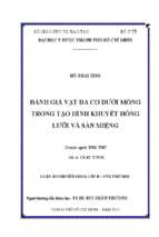 đánh giá vạt da cơ dưới móng trong tạo hình khuyết hổng lưỡi và sàn miệng