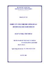 Nghiên cứu công nghệ phục hồi bánh sao chủ động máy kéo bánh xích t130