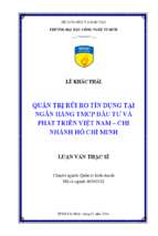 Quản trị rủi ro tín dụng tại ngân hàng tmcp đầu tư và phát triển việt nam chi nhánh hồ chí minh